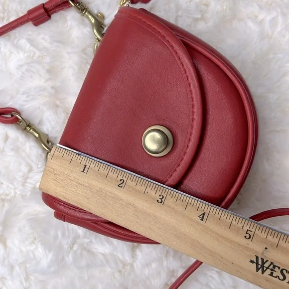 COACH l VINTAGE Red Leather Mini Belt Pouch Original Retro 80's 052-0152  USA - Picture 3 of 13